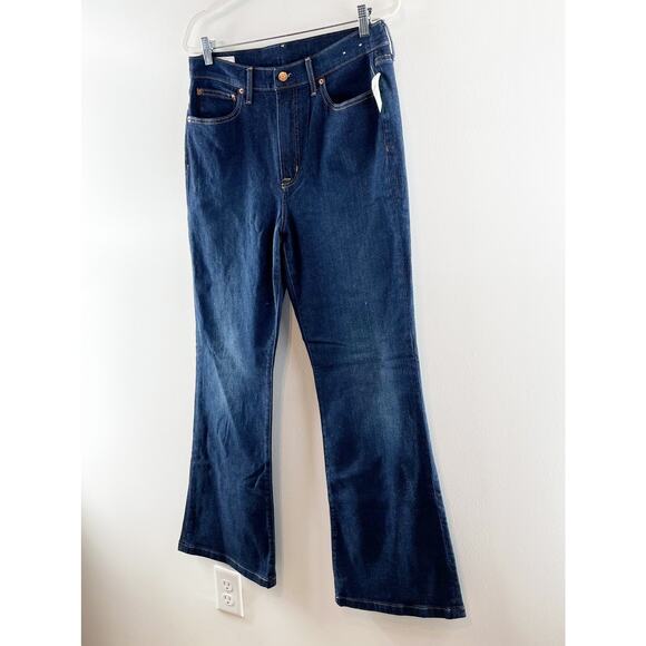 GAP High Rise 70s Flare Leg Jeans Dark Wash Blue 32 / 14 - Picture 9 of 12
